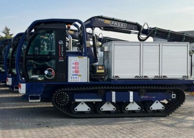 Grizzly JT 100 avec Grue Fassi et caissons en Rideaux Aluminium